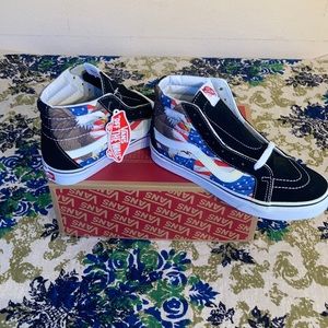 VANS SK8-HI Slim Pop NWT w/ red, white & blue tint